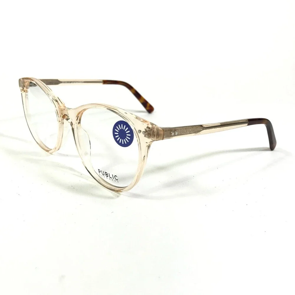 Public Eyeworks Eyeglasses Frames AYLA C3 Pink Clear Round Full Rim 49-19-140